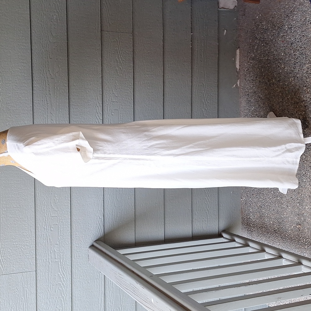 Vintage 90s Laura Ashley Short Sleeve Mimimalist Textured Dress Plus Size 14 - Picture 7 of 13
